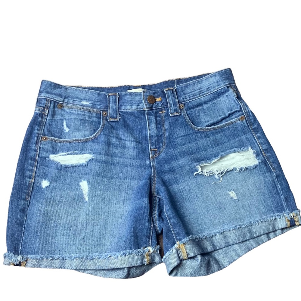 J CREW Cuffed Mid-Rise Cotton Denim Jean Shorts size 26